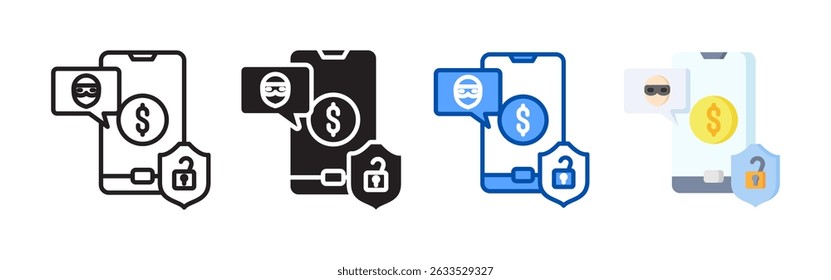 Conjunto de ícones de crime cibernético. Coleção de ícones de estilo múltiplo perfeita para sites, aplicativos e apresentações. Coleção de ícones de vetor simples