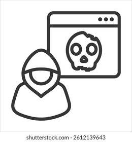 Cybercrime Icon Vector Illustration Outline