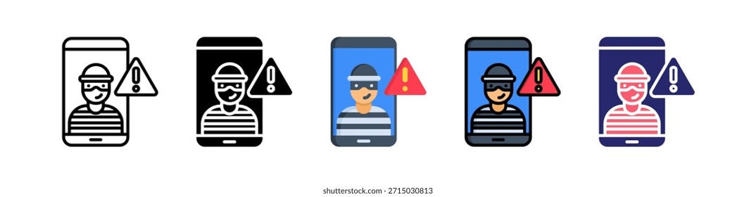 Cybercrime Multiple Style Icon Set Collection..