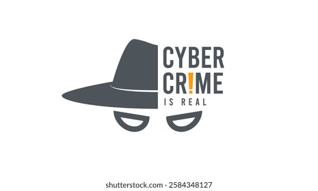 Cybercrime symbol, featuring a mysterious man wearing a hat. Cyber ​​trap from unknown people. Concept of phishing through social media. Protect and secure your personal data from cybercrime