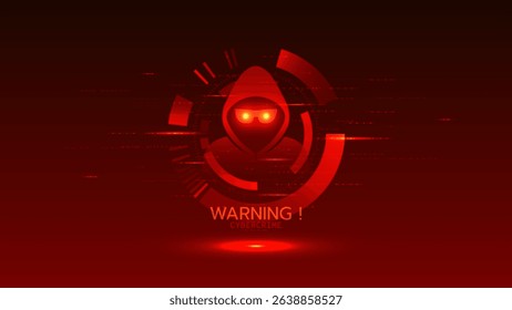 Cybercrime vector showing hacker criminal cyber fraud phishing malware scammer hacking and crime.