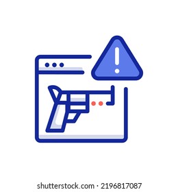 icono de advertencia de ciberdelitos modificable