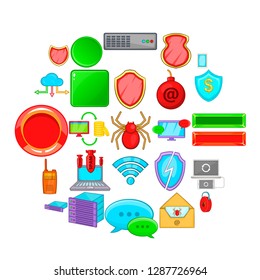 Cybercriminal icons set. Cartoon set of 25 cybercriminal vector icons for web isolated on white background