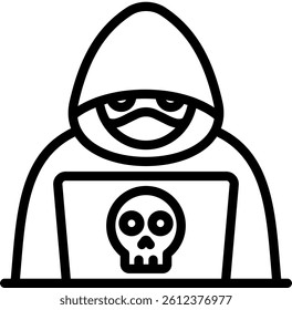 Cybercriminals Icon Outline Vector Illustration