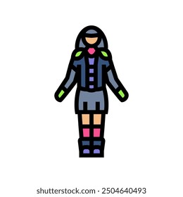 cybergoth rave retro color icon vector. cybergoth rave retro sign. isolated symbol illustration