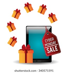 Cybermonday Shopping Season Graphic Design, Vector Illustration Eps10