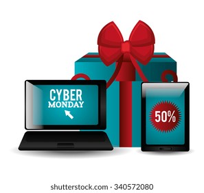 Cybermonday Shopping Season Graphic Design, Vector Illustration Eps10