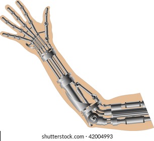 Cybernetic arm. prosthesis. Vector illustration for web