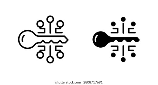 Cybernetic Crypto Key icon set multi style