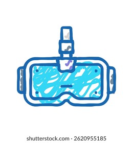 cybernetic enhancement cyberpunk doodle icon sketch vector. cybernetic enhancement cyberpunk sign. isolated symbol illustration