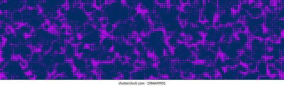 Cybernetic futuristic background. Big data visualization. Colorful Halftones. Matrix glitch. Vector illustration.