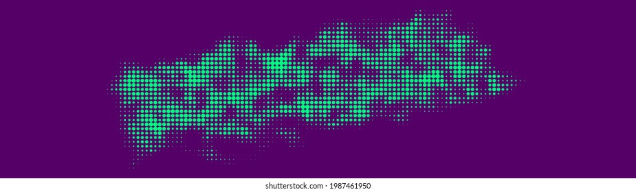 Cybernetic futuristic background. Big data visualization. Colorful Halftones. Matrix glitch. Vector illustration.