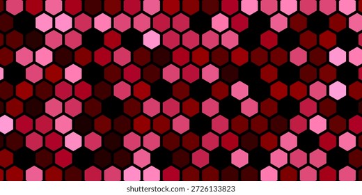 Cybernetisches Hexagon-Array mit rot-rosa Beleuchtung