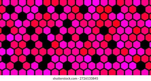 Cybernetisches Hexagon-Array mit rot-rosa Beleuchtung