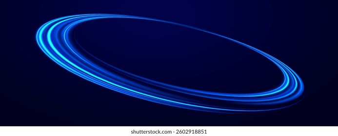 Cybernetic Light Waves: A Stunning Composition of Luminous Motion Rings and Glowing Arc Traces That Resemble High-Speed Energy Orbits, Hovering in a Neon-Drenched Sci-Fi Universe