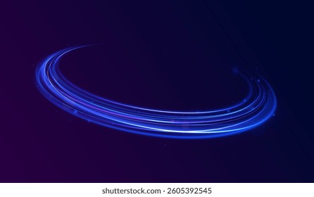 Cybernetic Light Waves: A Stunning Composition of Luminous Motion Rings and Glowing Arc Traces That Resemble High-Speed Energy Orbits, Hovering in a Neon-Drenched Sci-Fi Universe