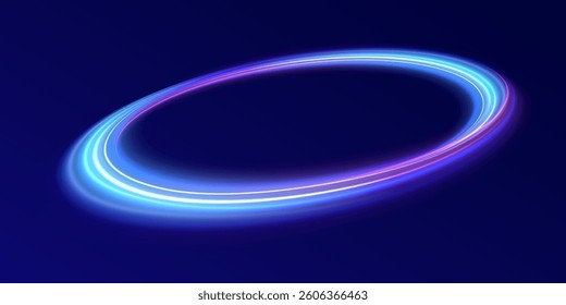 Cybernetic Light Waves: A Stunning Composition of Luminous Motion Rings and Glowing Arc Traces That Resemble High-Speed Energy Orbits, Hovering in a Neon-Drenched Sci-Fi Universe