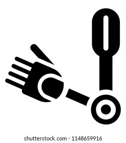 
cybernetic organism artificial intelligence or a robotic mechanical arm defines Internet of things futuristic design (IOT) concept
