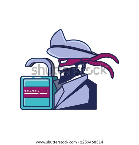 cybernetic pirate with padlock and password
