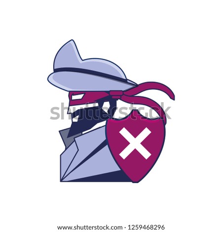 cybernetic pirate with shield