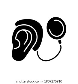 Cybernetics, cochlear implant vector illustration. Simple solid style for web and app. Hearing therapy concept. EPS 10