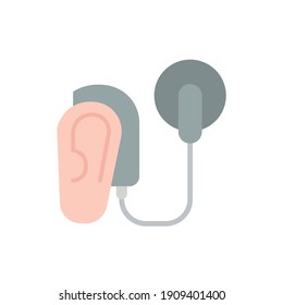 Cybernetics, cochlear implant vector illustration. Simple flat style for web and app. Hearing therapy concept. EPS 10