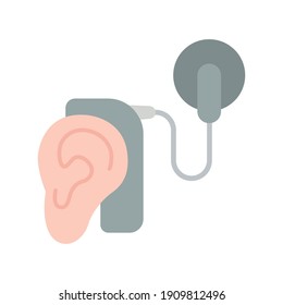 Cybernetics, cochlear implant vector illustration. Simple flat style for web and app. Hearing therapy concept. EPS 10