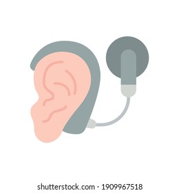 Cybernetics, cochlear implant vector illustration. Simple flat style for web and app. Hearing therapy concept. EPS 10