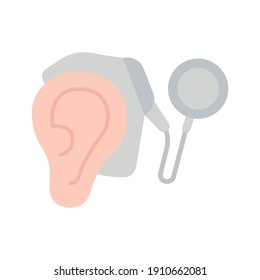 Cybernetics, cochlear implant vector illustration. Simple flat style for web and app. Hearing therapy concept. EPS 10