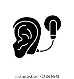 Cybernetics, cochlear implant vector illustration. Simple solid style for web and app. Hearing therapy concept. EPS 10