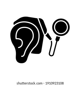 Cybernetics, cochlear implant vector illustration. Simple solid style for web and app. Hearing therapy concept. EPS 10