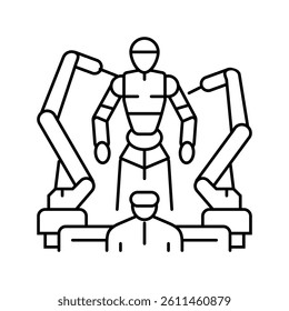 cybernetics cyberpunk line icon vector. cybernetics cyberpunk sign. isolated contour symbol black illustration