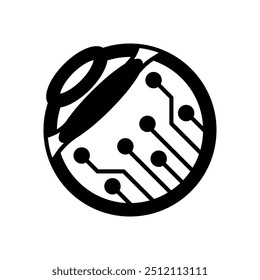 Cybernetics Glyph Icon, Vector illustration