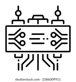 Cybernetics icon in linear style 