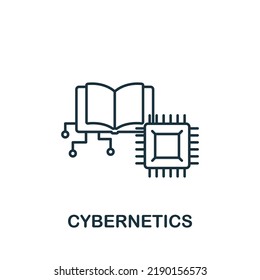 Cybernetics icon. Monochrome simple line Future Technology icon for templates, web design and infographics