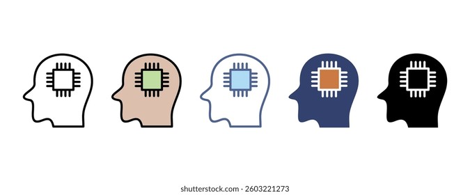 Cybernetics icon with multiple style