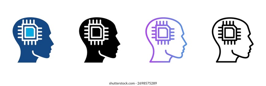Icono de cibernética Ilustración vectorial de estilo múltiple
