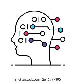 Cybernetics Vector Filled outline illustration style icon. EPS 10 file