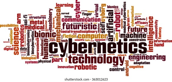 Cybernetics word cloud concept. Vector illustration