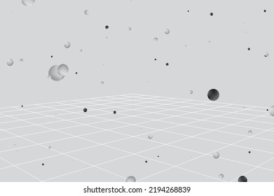 cyberpuk square grid with floating particle chemical biology theme background can be use for commercial banner food and beverage label technology product presentation package design vector eps.