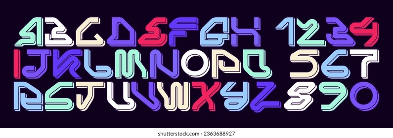 Cyberpunk 3d Alphabet, a cutting-edge sci-fi font featuring neon lettering that captures the essence of techno culture. Ideal for gaming, sports, or any project seeking a bold and futuristic aesthetic