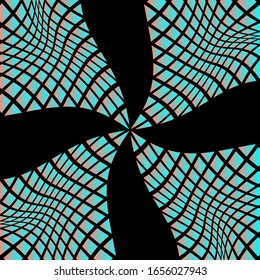 Cyberpunk abstract texture in vector. Mosaic neon background in aqua colors. Geometric modern square tile pattern. 