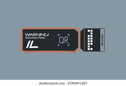 Cyberpunk decal. Marking label for industrial equipment. Vector graphics.