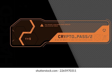 Cyberpunk decal. Vector sticker, label in futuristic style. Sci fi signs, inscriptions and symbols.