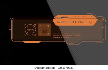 Cyberpunk decal. Vector sticker, label in futuristic style. Sci fi signs, inscriptions and symbols.