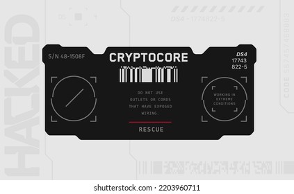 Cyberpunk decals set. Set of vector stickers and labels in futuristic style. Inscriptions and symbols.