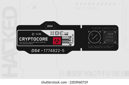 Cyberpunk decals set. Set of vector stickers and labels in futuristic style. Inscriptions and symbols.
