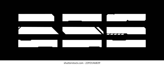 Cyberpunk decals set. Set of vector stickers and labels in futuristic style. 