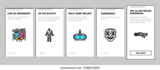 cyberpunk digital city future onboarding mobile vector cyber technology, modern street, night light, building urban, fantasy, town blue cyberpunk digital city future illustrations