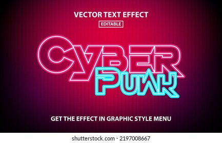 Cyberpunk Editable Text Effect Template - Neon-glowing Cyberpunk Lettering Style